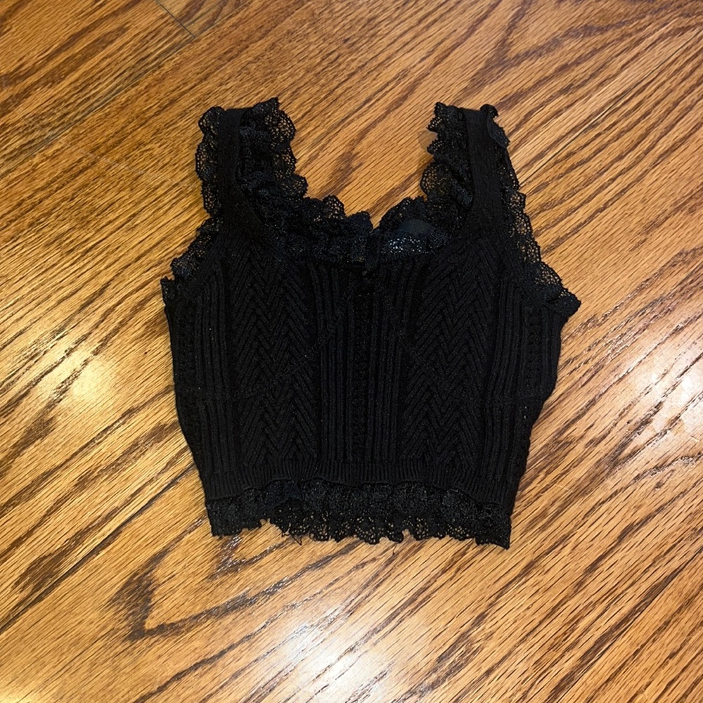 Katie J NYC Girl’s Brown Sweater Lace Tank Size S